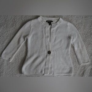 Vintage Eddie Bauer Women's white cotton cardigan Y2K Cottagecore Boho S/P